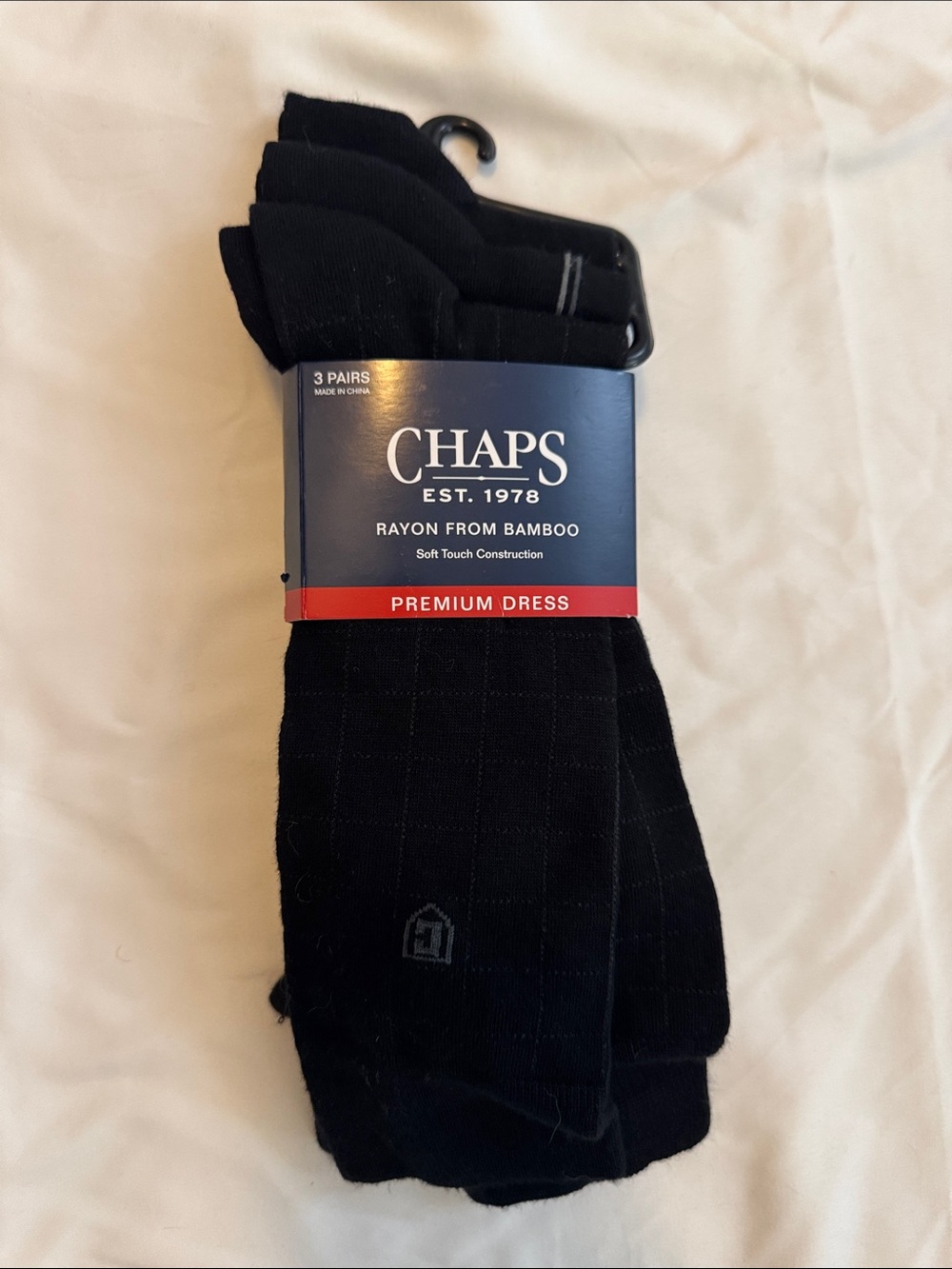 Chaps Men's Black Premium Dress Socks - 3 Pack